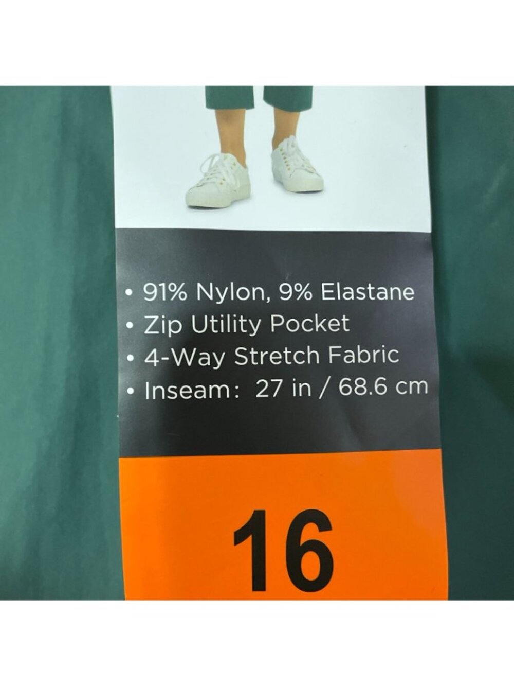 NWT Kirkland Signature Women's 16 Green Travel Pants Cargo zip M1224 - Picture 9 of 12